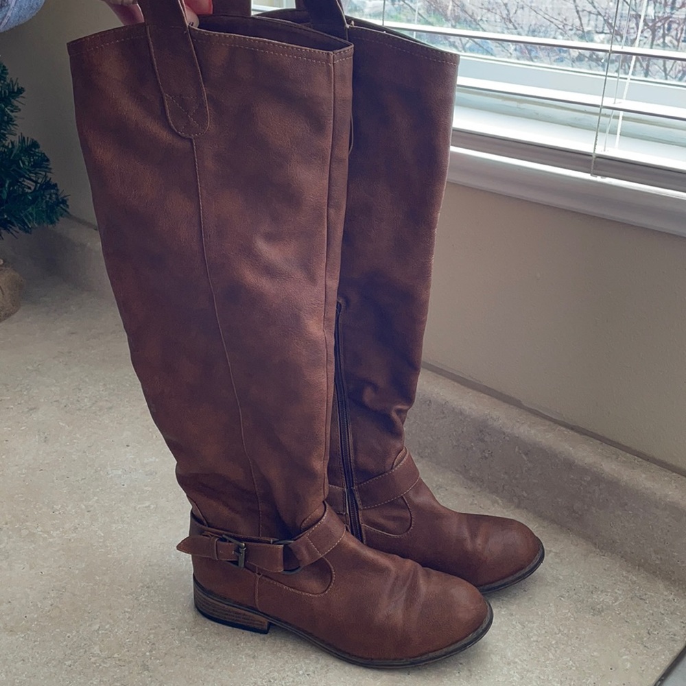Bamboo brown tall boots